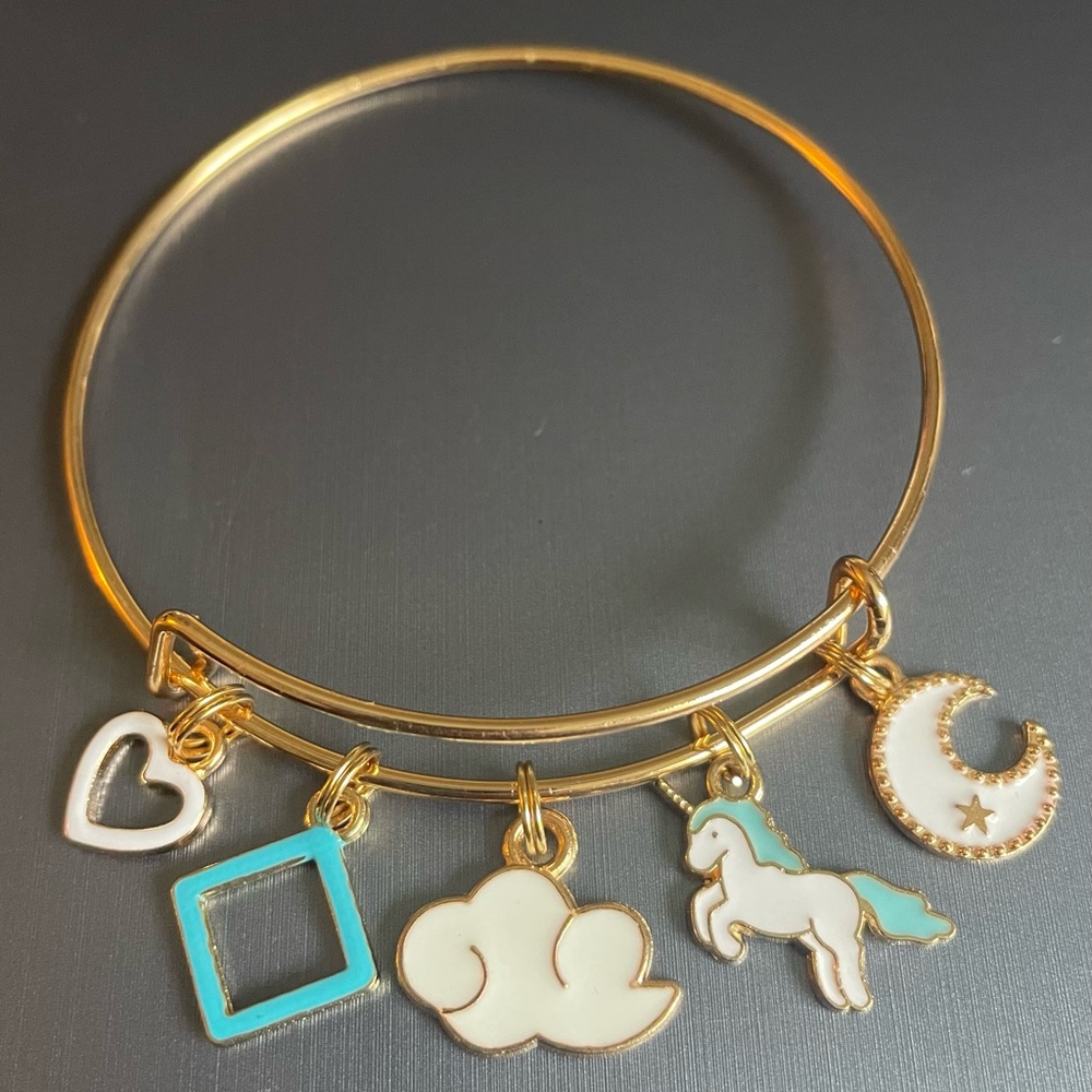 “Unicorn Clouds” 🦄 ☁️Bangle in Gold-tone